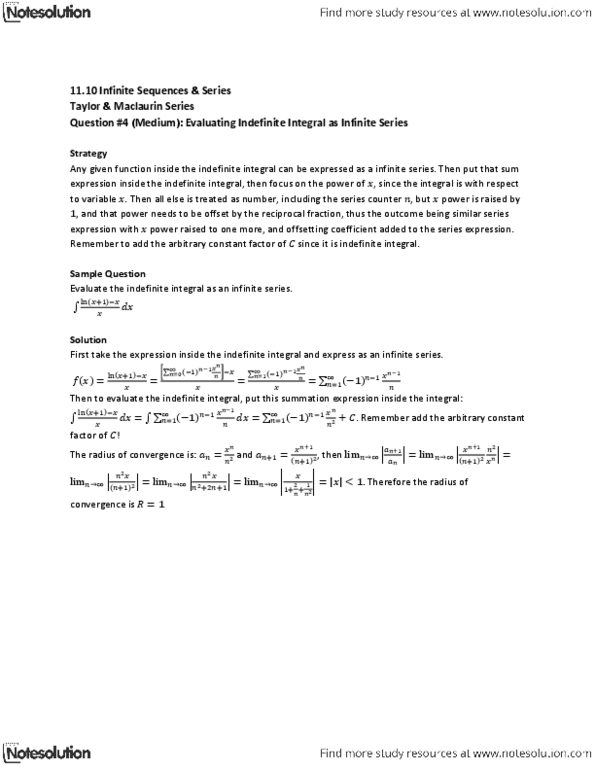 MAT136H1 Lecture Notes - Antiderivative thumbnail