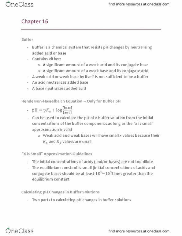 CHEM-1602 Chapter Notes - Chapter 16-17: Lewis Acids And Bases, Thermodynamics, Weak Base thumbnail