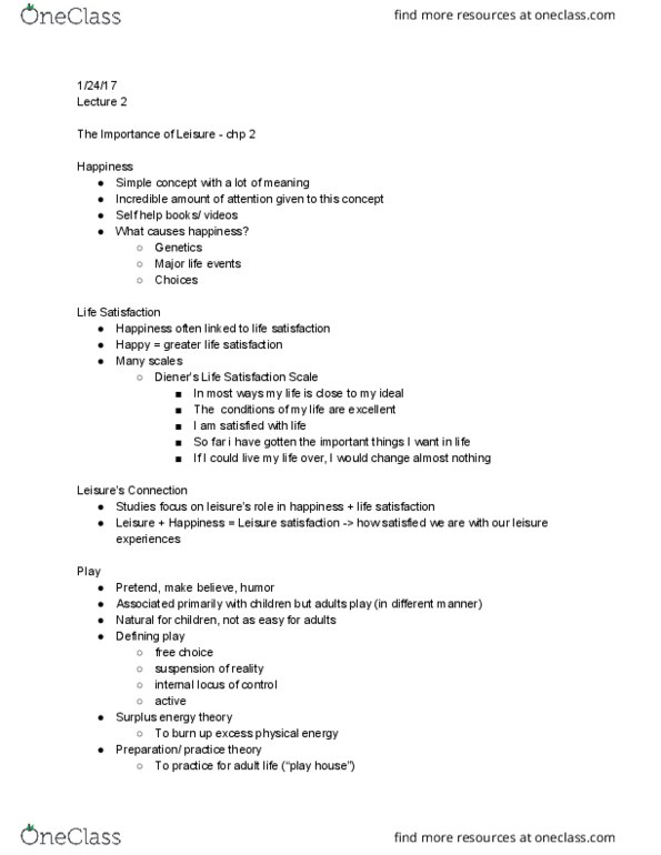 RST 100 Lecture Notes - Lecture 2: Trait Theory, Psychoanalytic Theory, Sexual Selection thumbnail