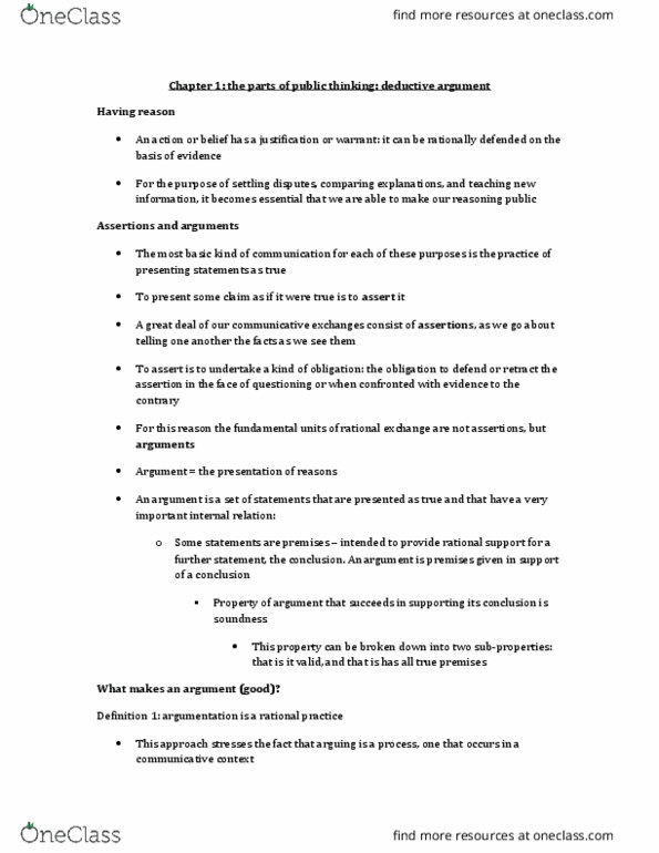 PHIL 210 Lecture Notes - Lecture 1: Modus Tollens, Modus Ponens, Formal System thumbnail