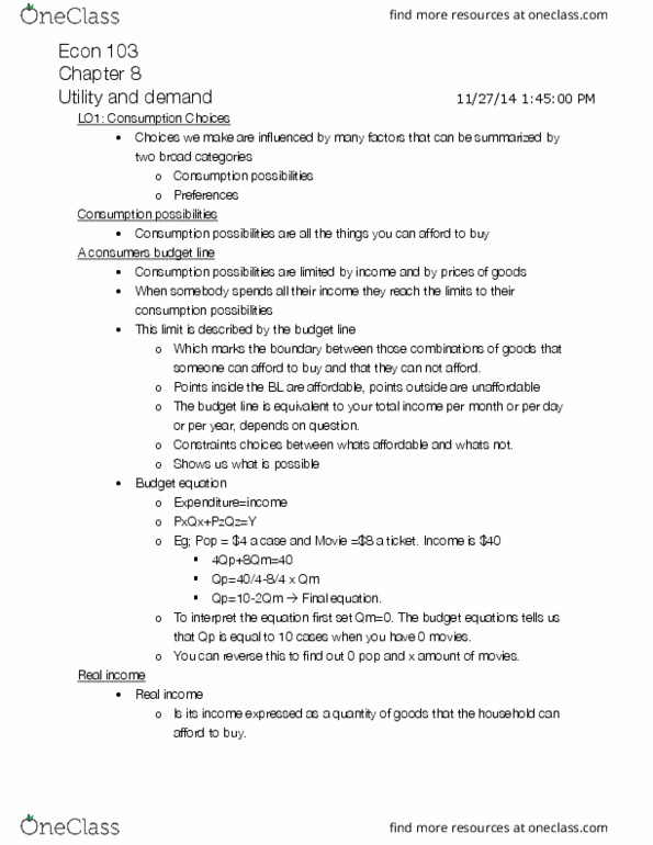 ECON 103 Lecture Notes - Lecture 7: Demand Curve, Normal Good, Liquid Oxygen thumbnail