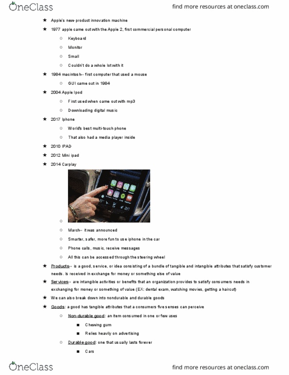 BUAD301 Lecture Notes - Lecture 6: Watching Movies, Multi-Touch, Durable Good thumbnail