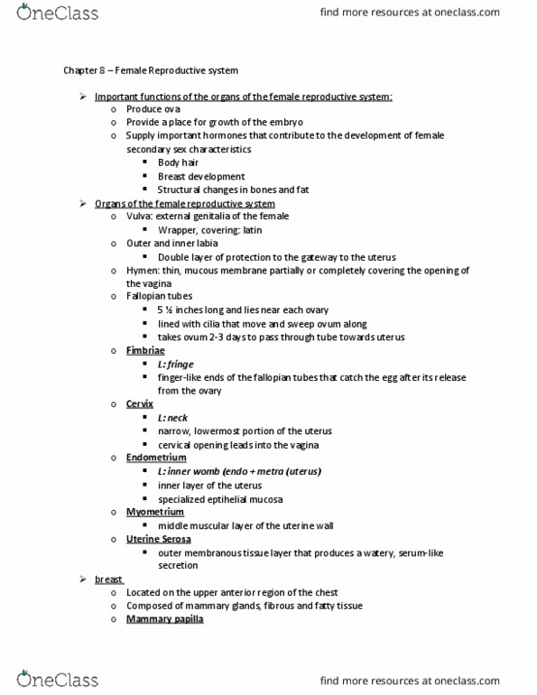 MEDT220 Lecture Notes - Lecture 8: Ovarian Cancer, Pelvic Inflammatory Disease, Ascites thumbnail