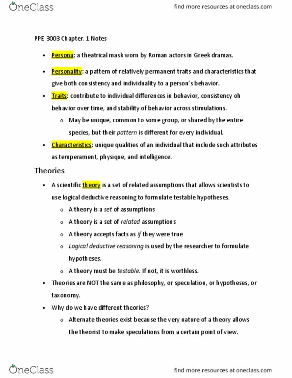 PPE 3003 Chapter Notes - Chapter 1: Pessimism, Operational Definition, Falsifiability thumbnail