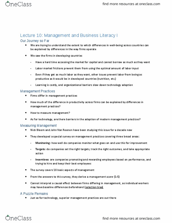 ECON 416 Lecture Notes - Lecture 10: Reporting Bias, Human Resource Management, Management Consulting thumbnail