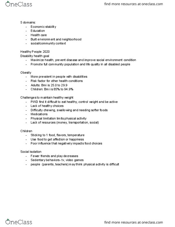 EHS 320 Lecture Notes - Lecture 8: Economic Stability, Social Isolation, Built Environment thumbnail