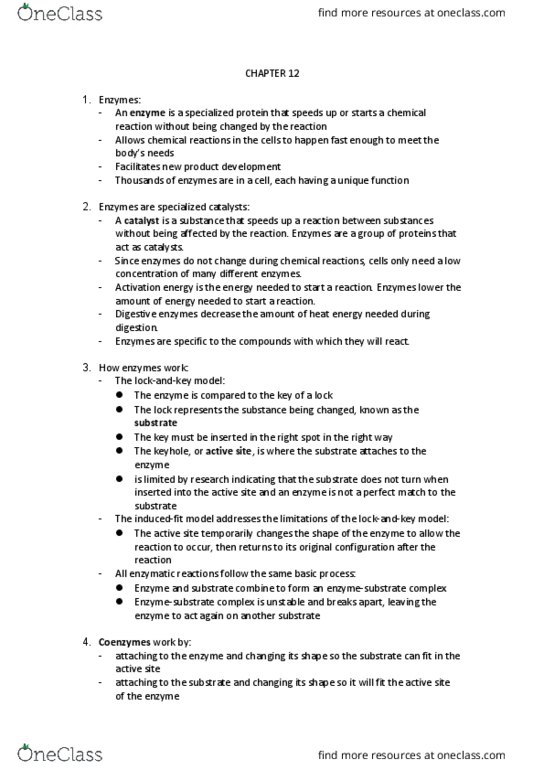 FDSC 200 Lecture Notes - Lecture 9: Stock Transfer Agent, Sucrase, Enzyme thumbnail