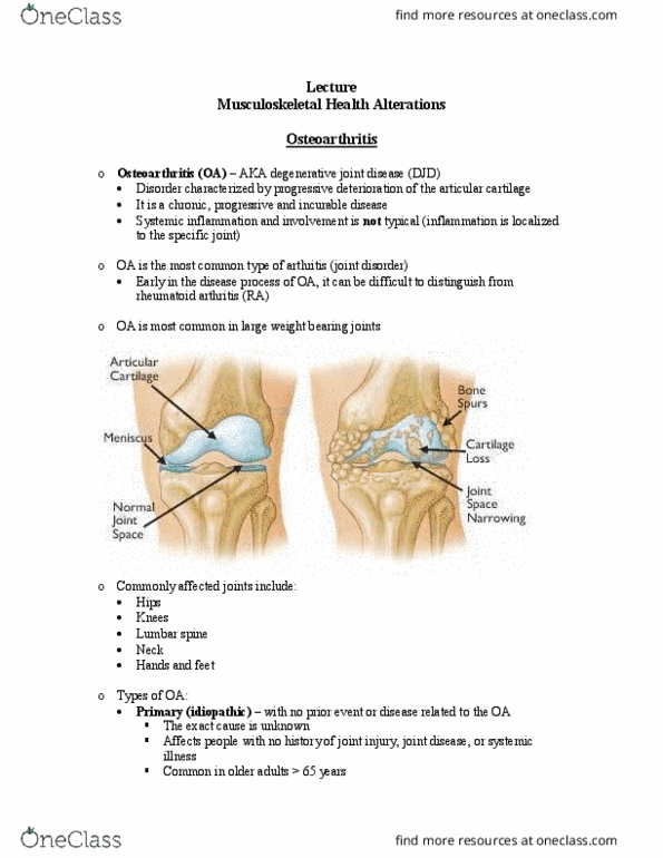 NURS 3014 Lecture Notes - Lecture 14: Idiopathy, Comorbidity, Physical Therapy thumbnail
