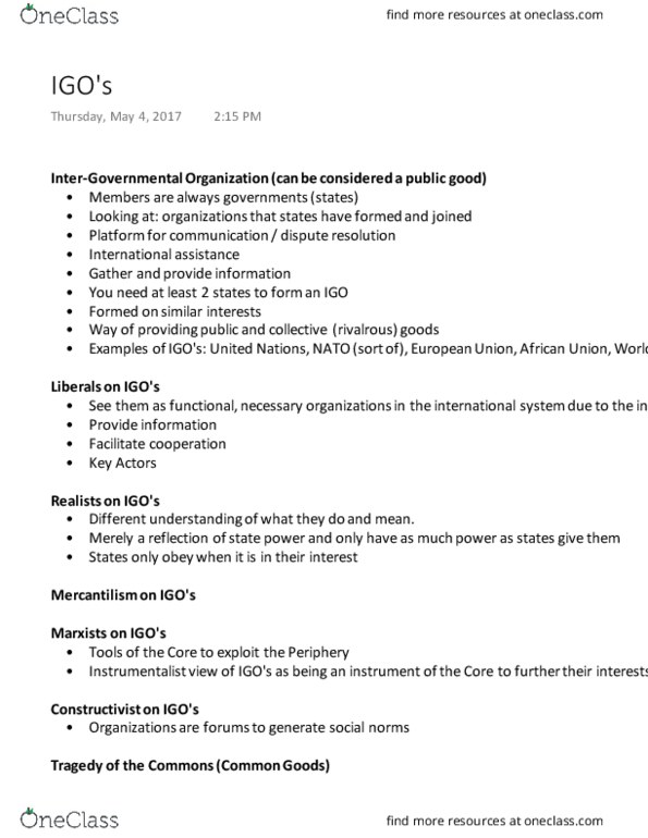 INTS 1700 Lecture Notes - Lecture 10: Mercantilism, World Trade Organization, General Agreement On Tariffs And Trade thumbnail