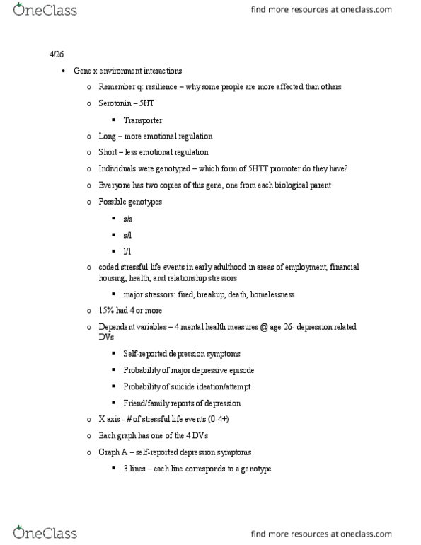 PSYC 1032 Lecture Notes - Lecture 25: Monoamine Oxidase A, Antisocial Personality Disorder, Conscientiousness thumbnail