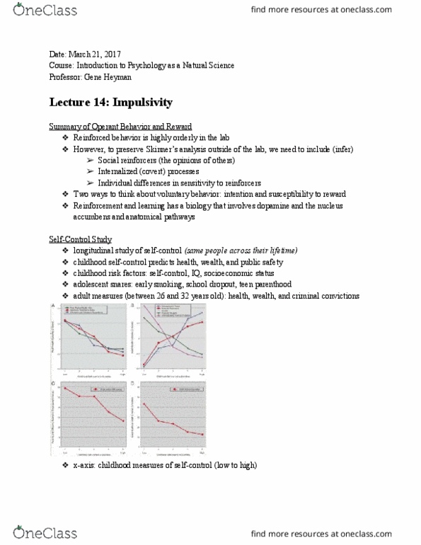 PSYC 1121 Lecture Notes - Lecture 1: Alarm Clock, Longitudinal Study, Impulsivity thumbnail