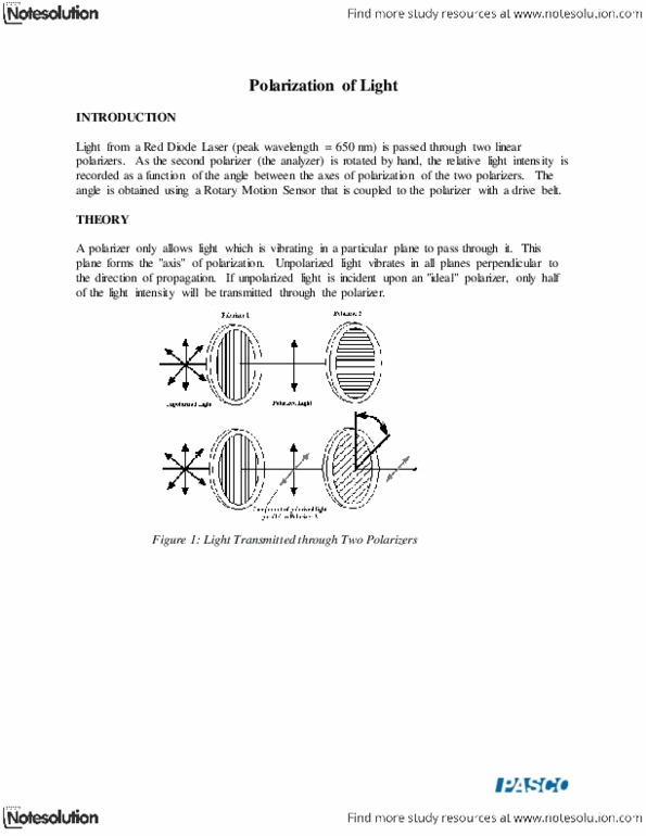 PHY136H5 Lecture Notes - Electric Field, Polarizer, Cytochrome C Oxidase Subunit I thumbnail