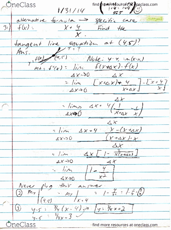 MAC-2311 Lecture 12: Section 3.1 (The Derivative and Tangent Line Problem Part 3) thumbnail
