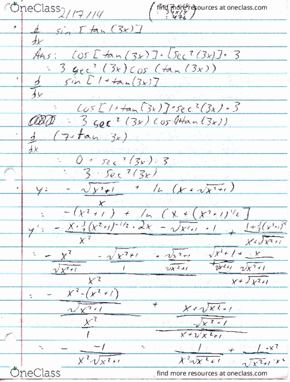 MAC-2311 Lecture 21: Section 3.4 (The Chain Rule Part 4) and Section 2.5 (Implicit Differentiation Part 1) thumbnail
