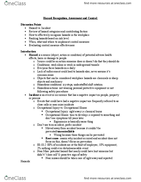 HRM305 Lecture Notes - Lecture 5: Wound, Alarp, Personal Protective Equipment thumbnail
