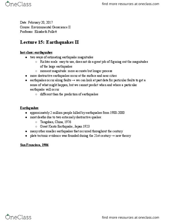 BIOL1300 Lecture Notes - Lecture 1: Richter Magnitude Scale, Rogue Wave, Transform Fault thumbnail