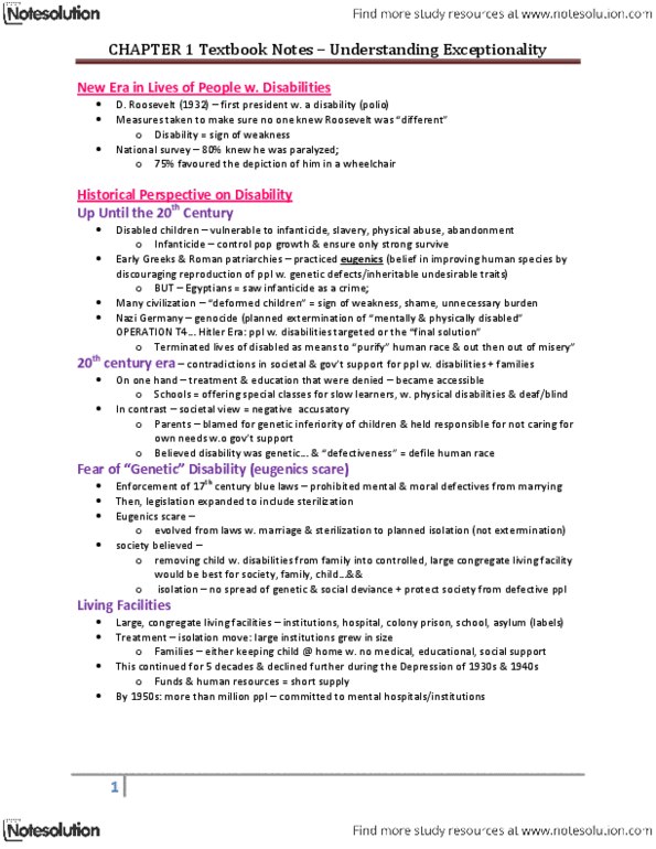 PSY345H5 Chapter Notes - Chapter 1: Public Health, Aktion T4, Behaviour Therapy thumbnail