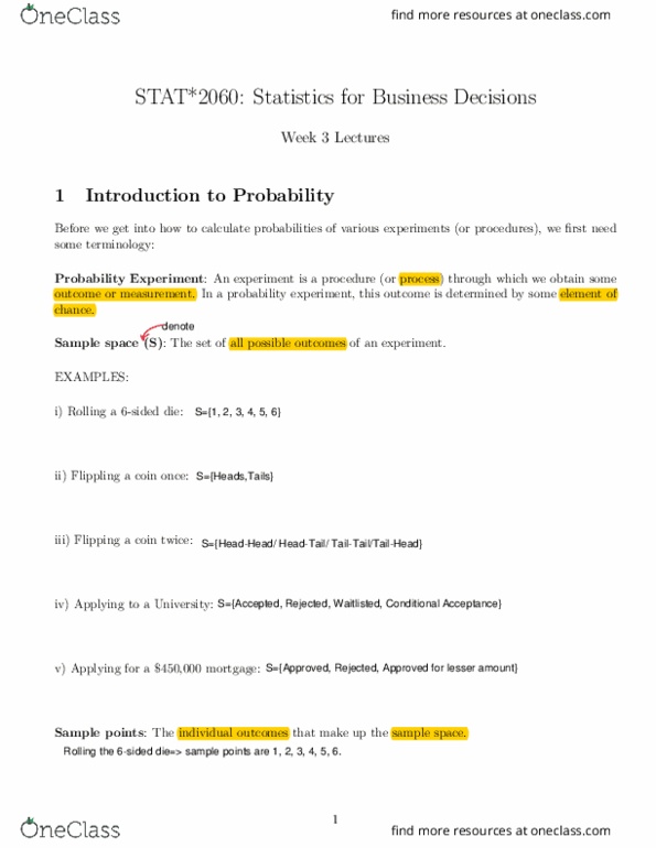 STAT 2060 Lecture Notes - Lecture 3: Contingency Table, Mutual Exclusivity, Conditional Probability thumbnail