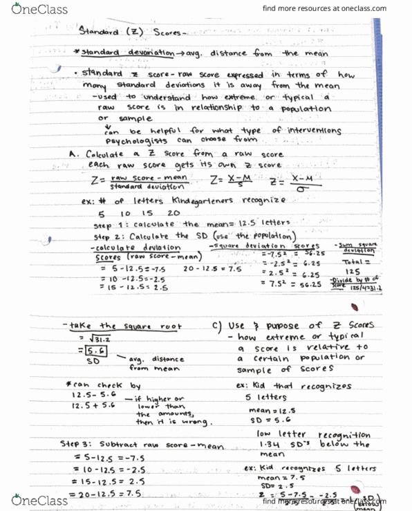 PSY 240 Lecture Notes - Lecture 8: Standard Score, Reference Group thumbnail