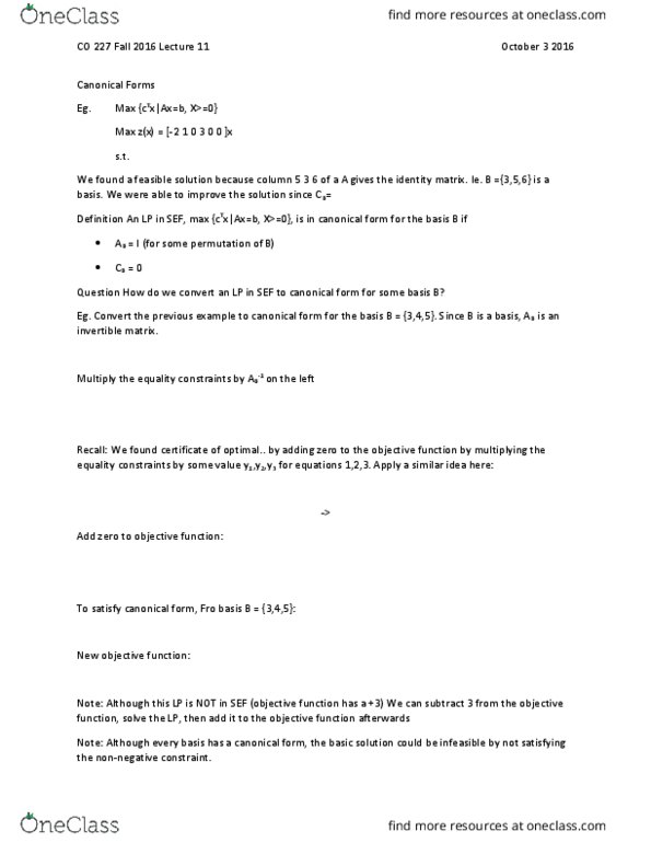 CO227 Lecture Notes - Lecture 11: Invertible Matrix, Identity Matrix thumbnail