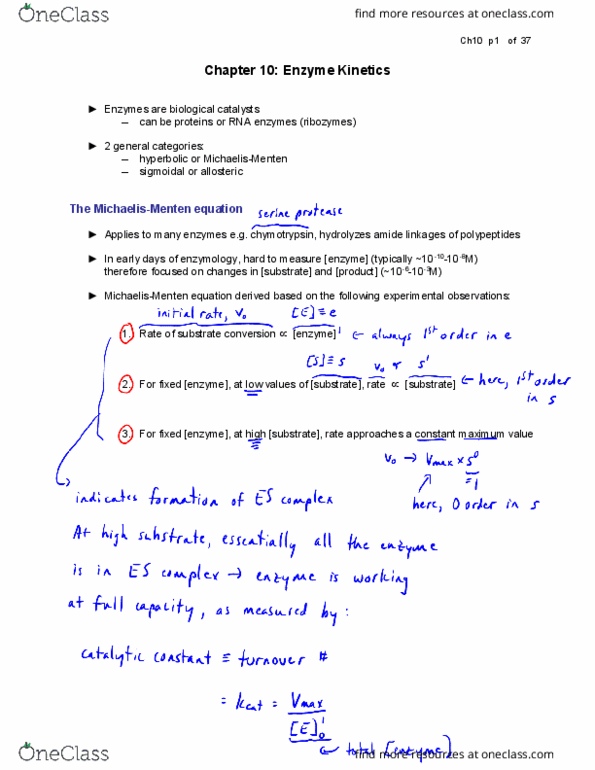 CHEM357 Chapter Notes - Chapter 10: Hemoglobin, Enzyme Inhibitor, Rate Equation thumbnail