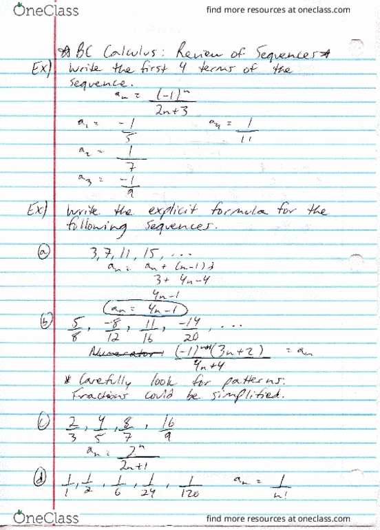 MAC-2312 Lecture 76: Study Guide 76 (BC Calculus (Review of Sequences)) thumbnail