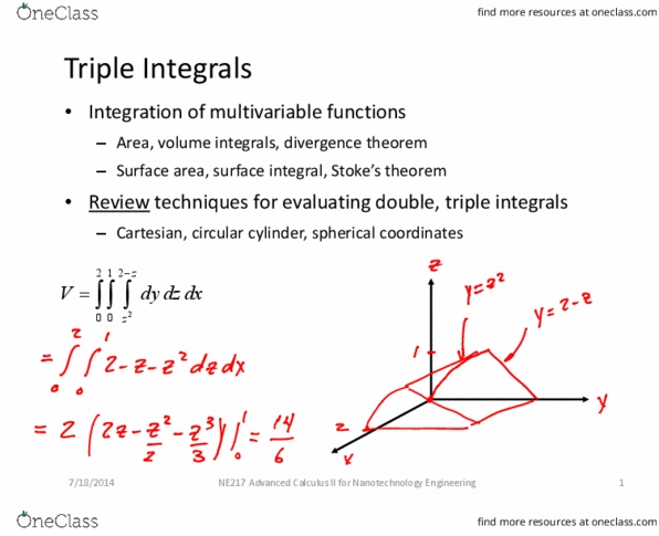 NE217 Lecture 28: Lecture 28 - Triple integrals thumbnail