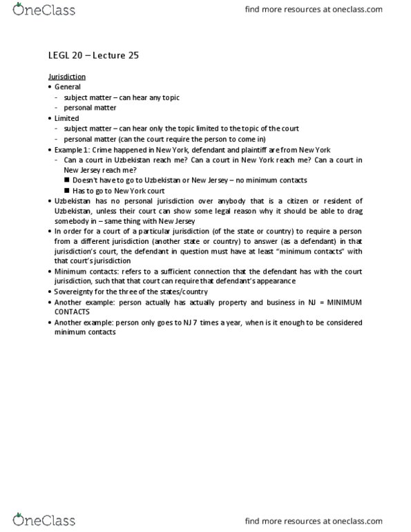 LEGL 020 Lecture Notes - Lecture 25: Minimum Contacts thumbnail