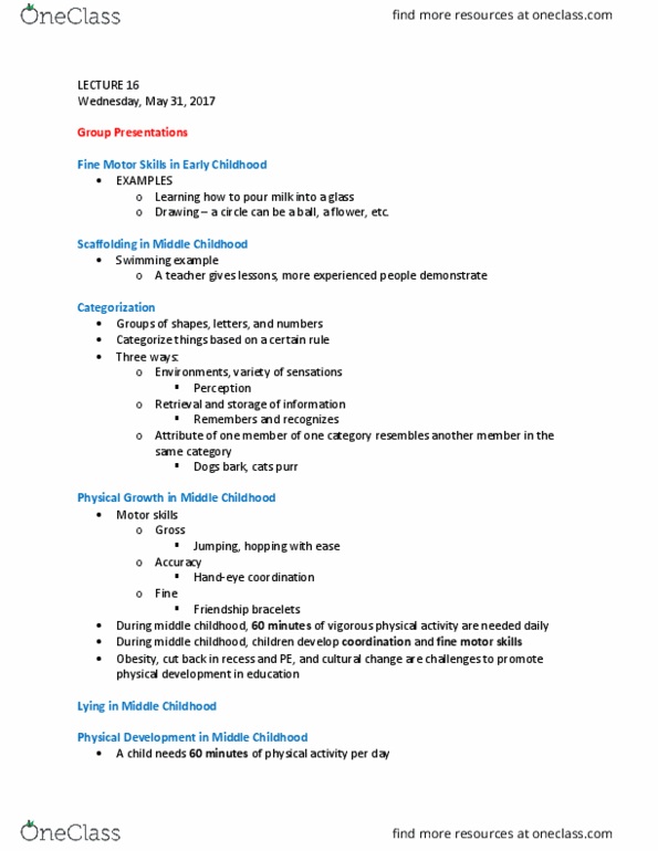 EDUC 107 Lecture Notes - Lecture 16: Microexpression, Purr, Gestation thumbnail