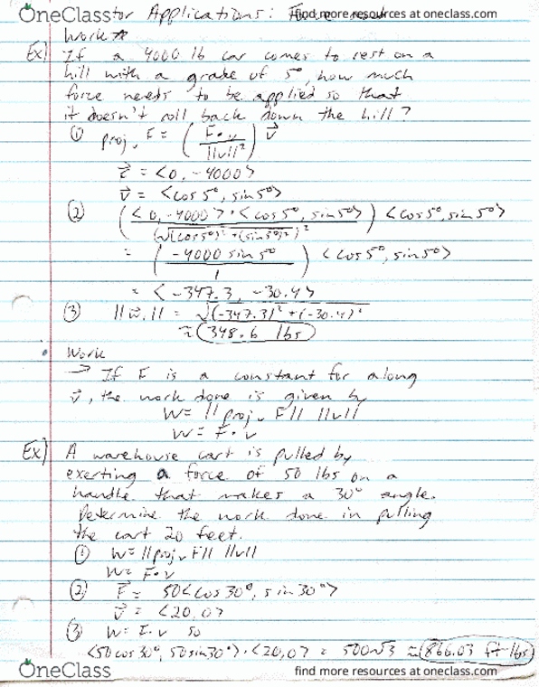 MAC-2313 Lecture 62: Study Guide 62 (Vector Applications (Force and Work)) thumbnail