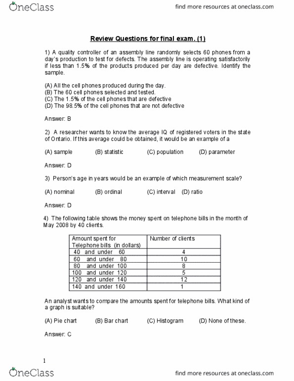 MKT 100 Lecture Notes - Lecture 3: Histogram, Weighted Arithmetic Mean, 6 Years thumbnail