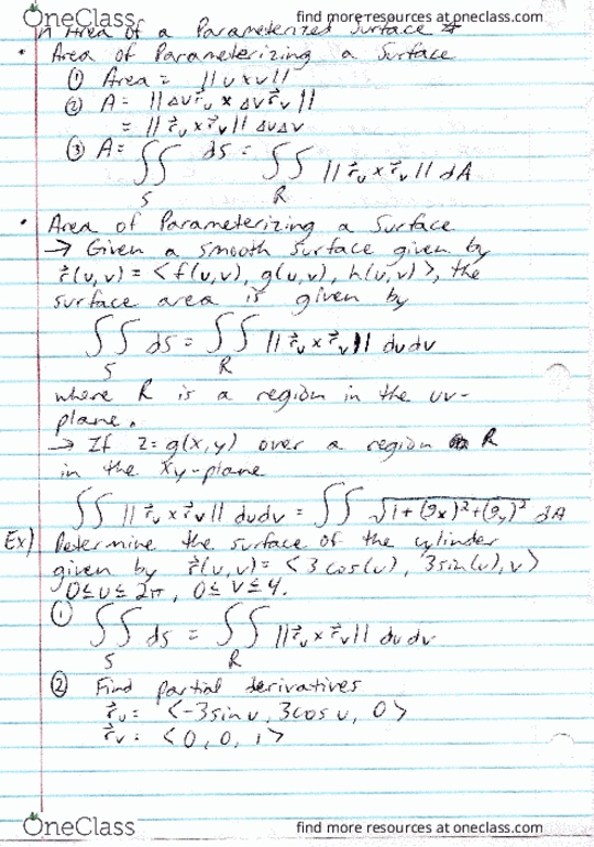 MAC-2313 Chapter 18: Study Guide 117 (Area of a Parameterized Surface) thumbnail