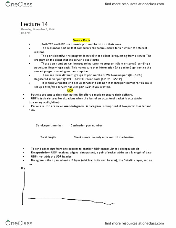 I CSI 124X Lecture Notes - Lecture 14: Data Link Layer thumbnail