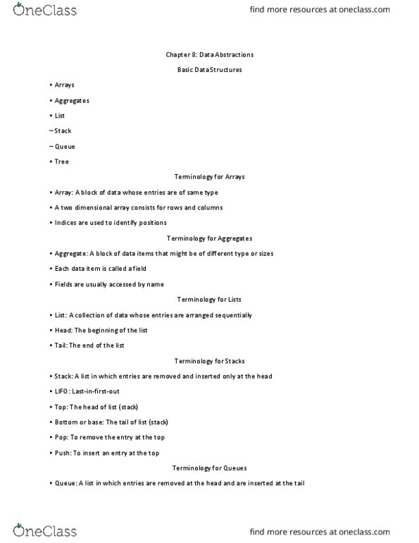 I CSI 101 Chapter Notes - Chapter 8: Longest Path Problem, Binary Tree, Application Software thumbnail