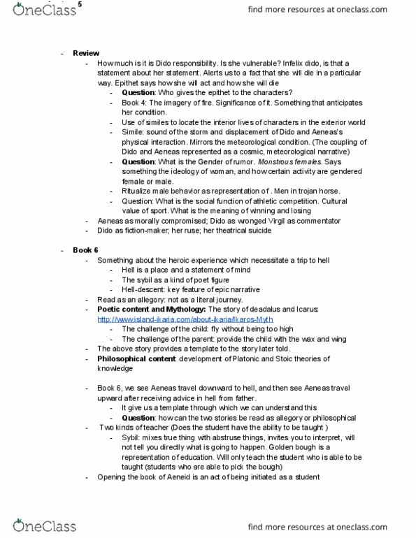 HUM 2 Lecture Notes - Lecture 4: Epithet, Simile, Stoicism thumbnail