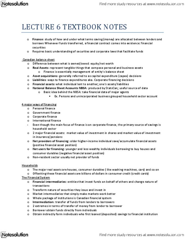 Management and Organizational Studies 1023A/B Lecture Notes - Lecture 6: Commercial Paper, Third Market, Futures Contract thumbnail