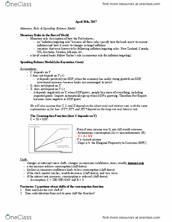 ECON-002 Lecture Notes - Lecture 22: Real Interest Rate, Inflation Targeting, Autonomous Consumption thumbnail