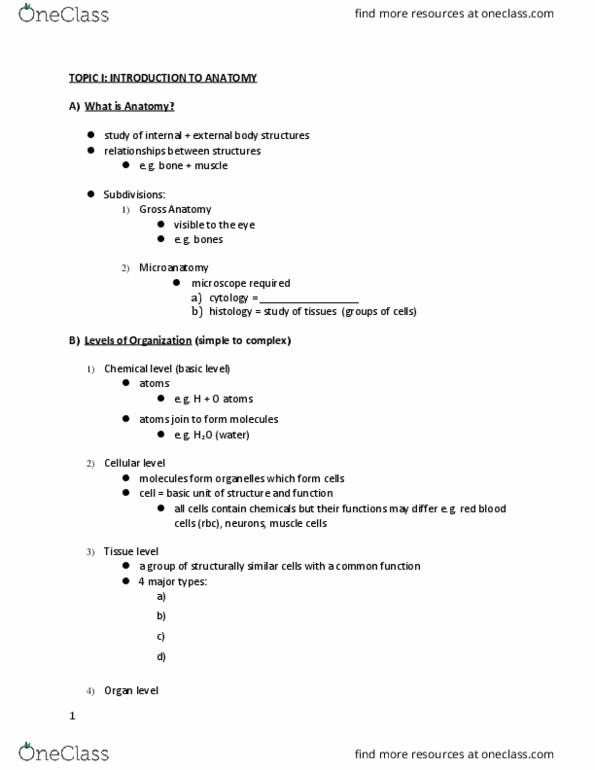 BIOL 1412 Lecture Notes - Lecture 1: Histology, Organism, Trachea thumbnail