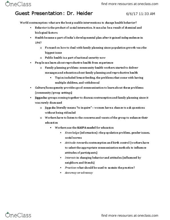 HLTH 230 Chapter Notes - Chapter 1-3: Health Belief Model, Behavioral Medicine, Psychosomatic Medicine thumbnail