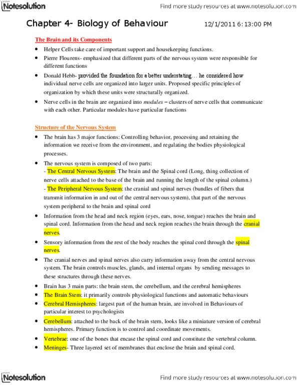 PSYC 100 Chapter Notes - Chapter 4: Paul Broca, Amygdala, Entorhinal Cortex thumbnail