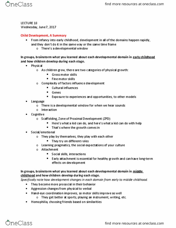 EDUC 107 Lecture Notes - Lecture 18: Social Skills, Pragmatics, Parenting Styles thumbnail