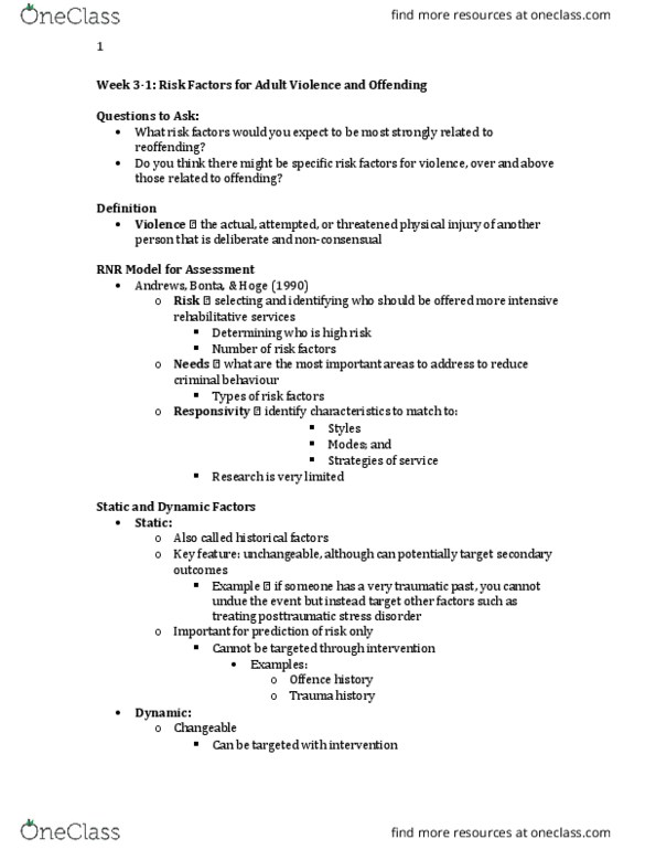 PSYC 379 Lecture Notes - Lecture 3: Posttraumatic Stress Disorder, Personality Disorder, Executive Functions thumbnail
