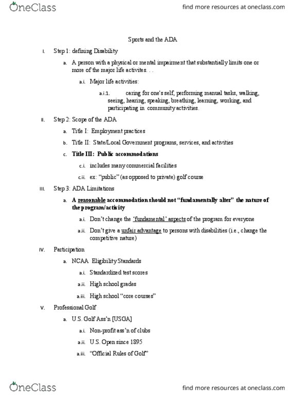 POL SCI 71A Lecture Notes - Lecture 17: Reasonable Accommodation, Elementary And Secondary Education Act, Standardized Test thumbnail