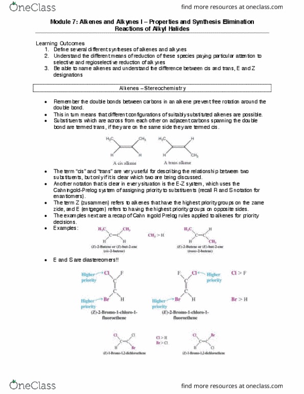 CHEM 281 Lecture Notes - Lecture 7: Van Der Waals Strain, Alkane Stereochemistry, Dehydrohalogenation thumbnail