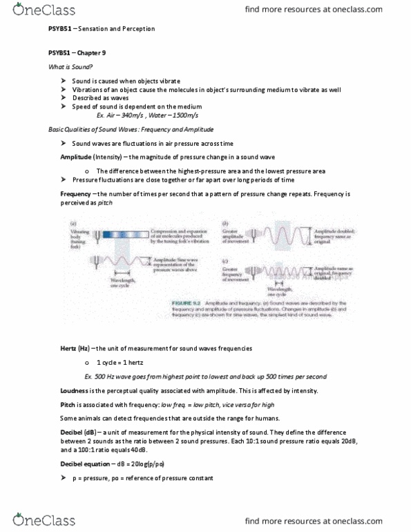 PSYB51H3 Chapter Notes - Chapter 9: Vestibular System, Tectorial Membrane, Oval Window thumbnail