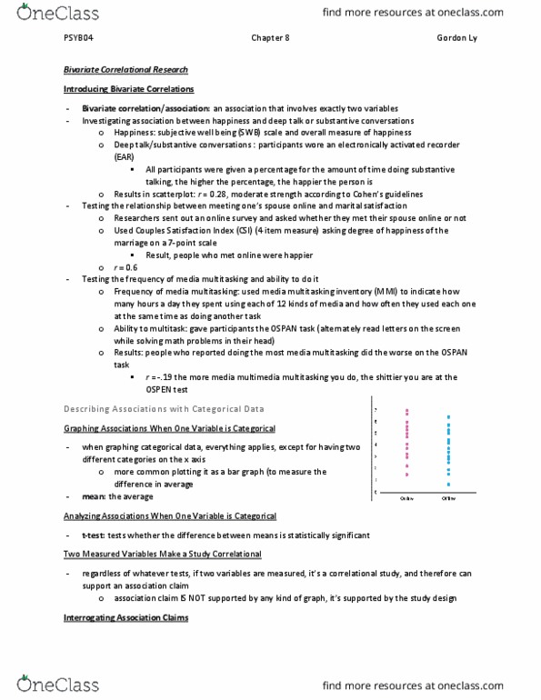 PSYB04H3 Chapter Notes - Chapter 8: Media Multitasking, Effect Size, Statistical Significance thumbnail