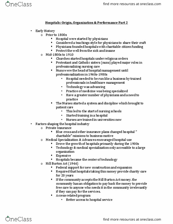 SPEA-H 124 Lecture Notes - Lecture 11: Family Medicine thumbnail