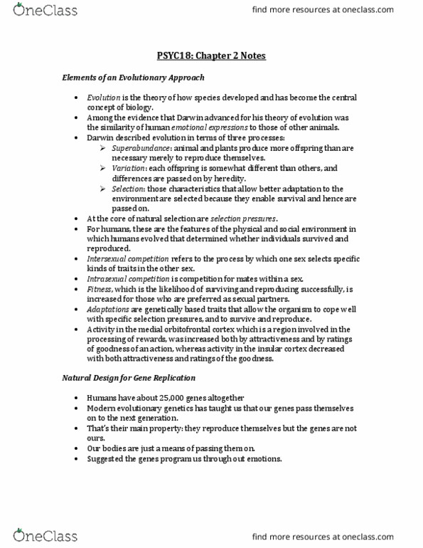 PSYC18H3 Chapter Notes - Chapter 2: Orbitofrontal Cortex, Insular Cortex, John Bowlby thumbnail