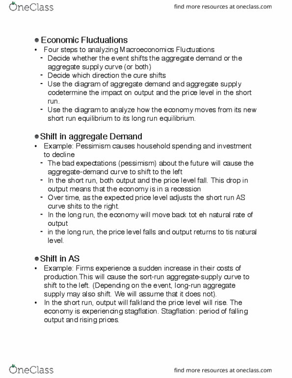 ECON 1100 Lecture Notes - Lecture 9: Aggregate Supply, Aggregate Demand, Co-Determination thumbnail