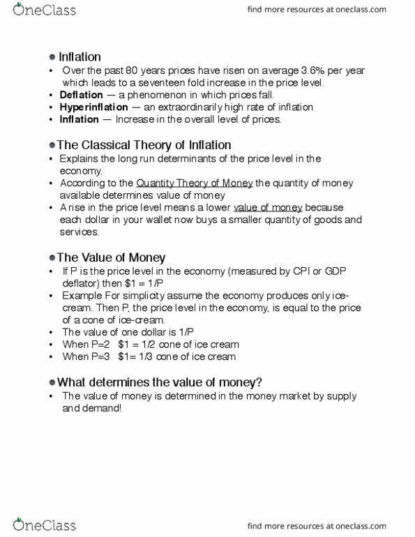 ECON 1100 Lecture Notes - Lecture 4: Money Supply, Money Creation thumbnail